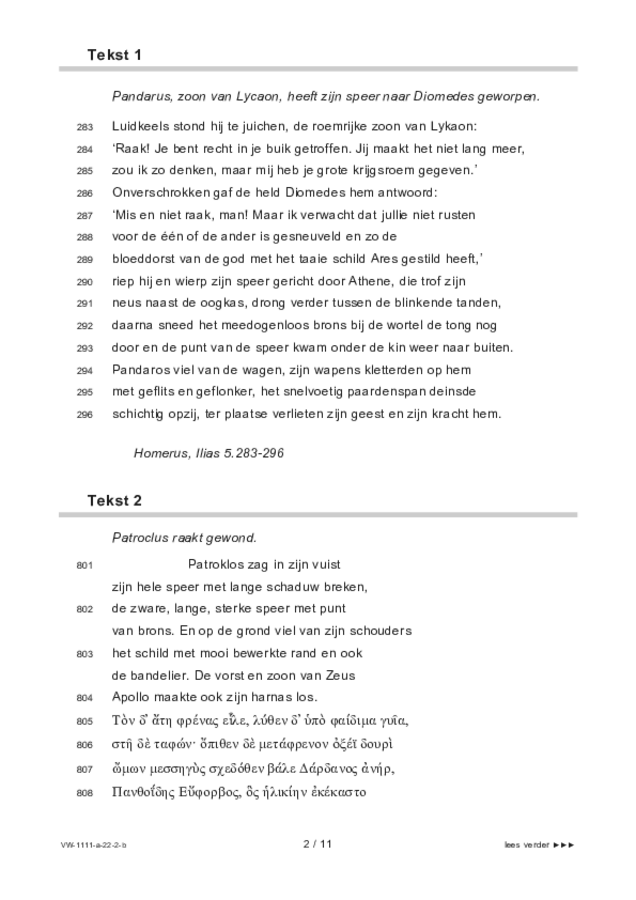 Bijlage examen VWO Grieks 2022, tijdvak 2. Pagina 2