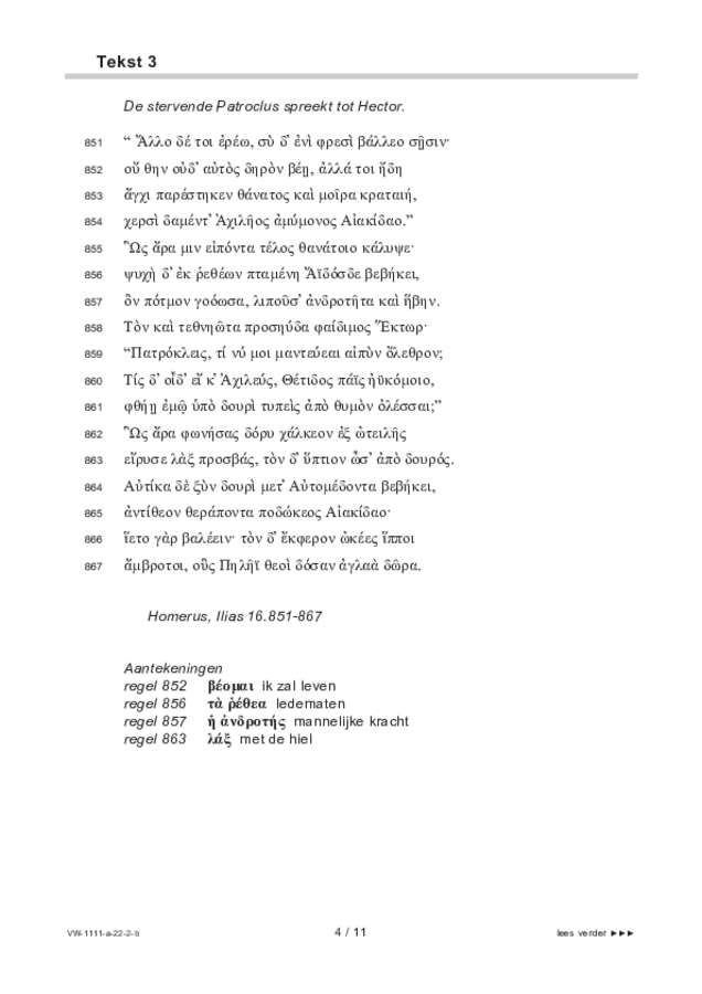 Bijlage examen VWO Grieks 2022, tijdvak 2. Pagina 4
