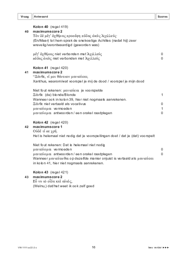Correctievoorschrift examen VWO Grieks 2022, tijdvak 2. Pagina 16