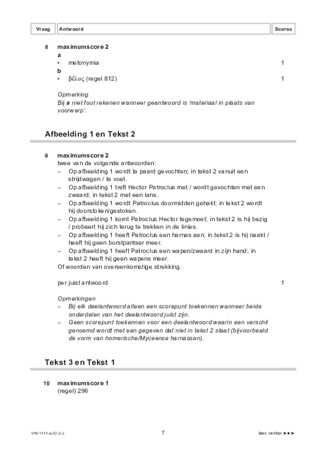 Correctievoorschrift examen VWO Grieks 2022, tijdvak 2. Pagina 7