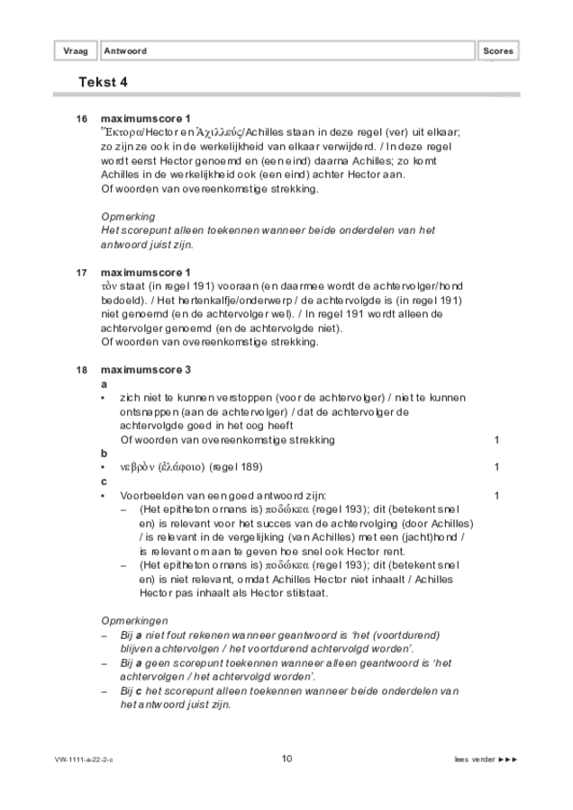 Correctievoorschrift examen VWO Grieks 2022, tijdvak 2. Pagina 10