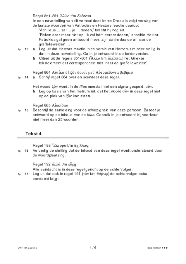 Opgaven examen VWO Grieks 2022, tijdvak 2. Pagina 4
