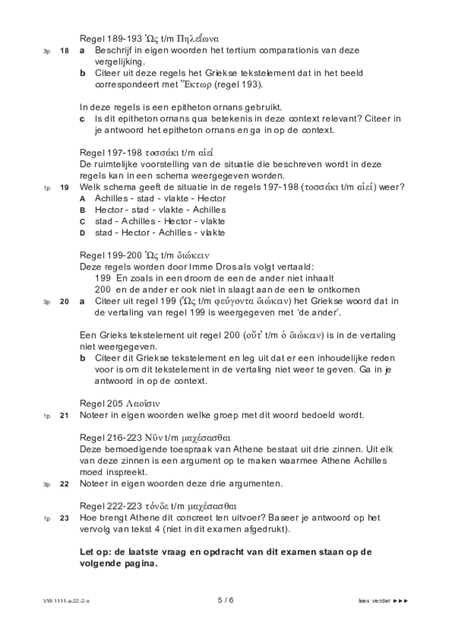 Opgaven examen VWO Grieks 2022, tijdvak 2. Pagina 5
