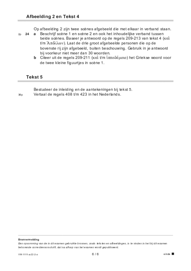 Opgaven examen VWO Grieks 2022, tijdvak 2. Pagina 6