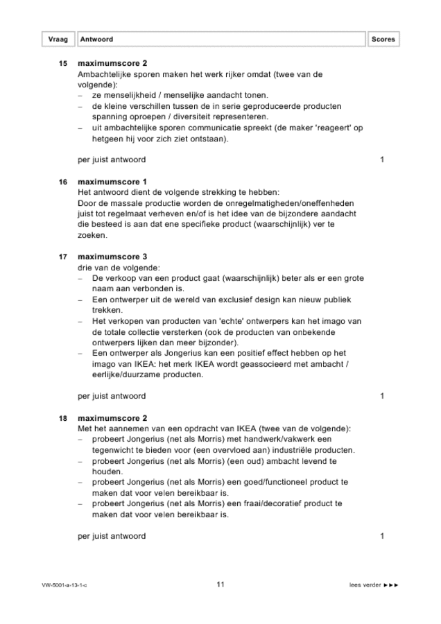 Correctievoorschrift examen VWO tekenen, handenarbeid en textiele werkvormen 2013, tijdvak 1. Pagina 11