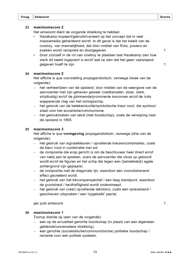 Correctievoorschrift examen VWO tekenen, handenarbeid en textiele werkvormen 2013, tijdvak 1. Pagina 13