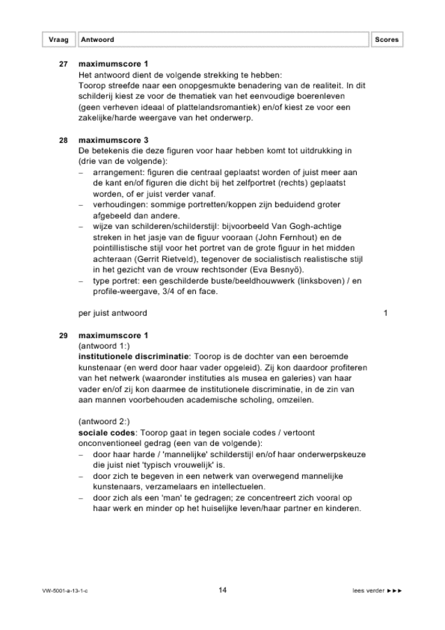 Correctievoorschrift examen VWO tekenen, handenarbeid en textiele werkvormen 2013, tijdvak 1. Pagina 14