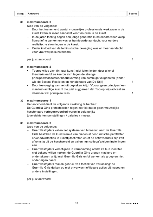 Correctievoorschrift examen VWO tekenen, handenarbeid en textiele werkvormen 2013, tijdvak 1. Pagina 15