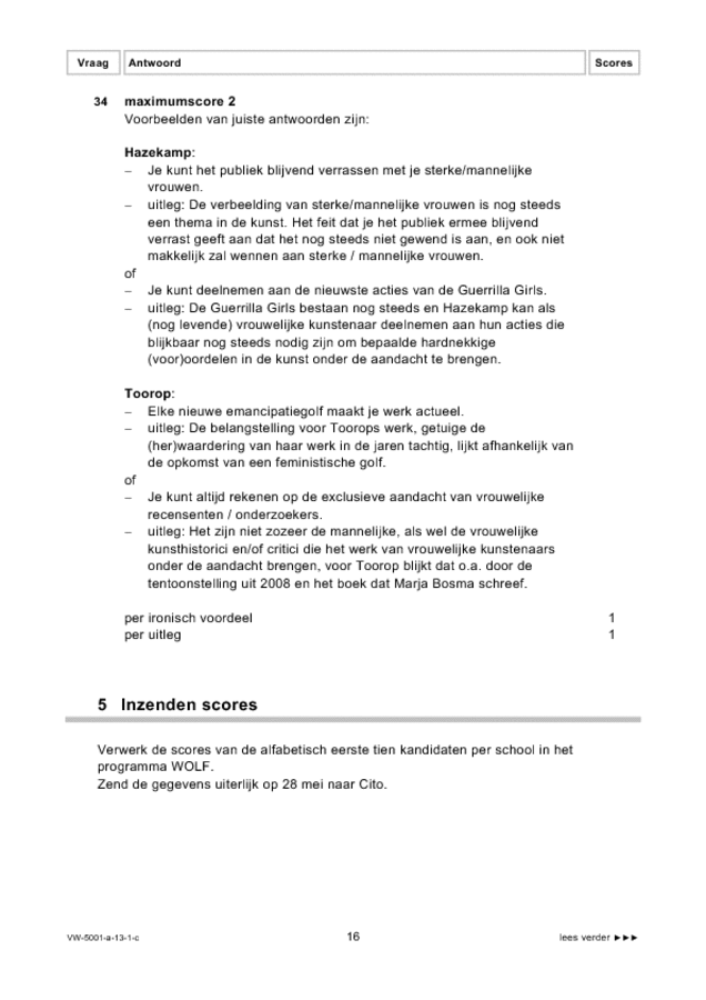 Correctievoorschrift examen VWO tekenen, handenarbeid en textiele werkvormen 2013, tijdvak 1. Pagina 16