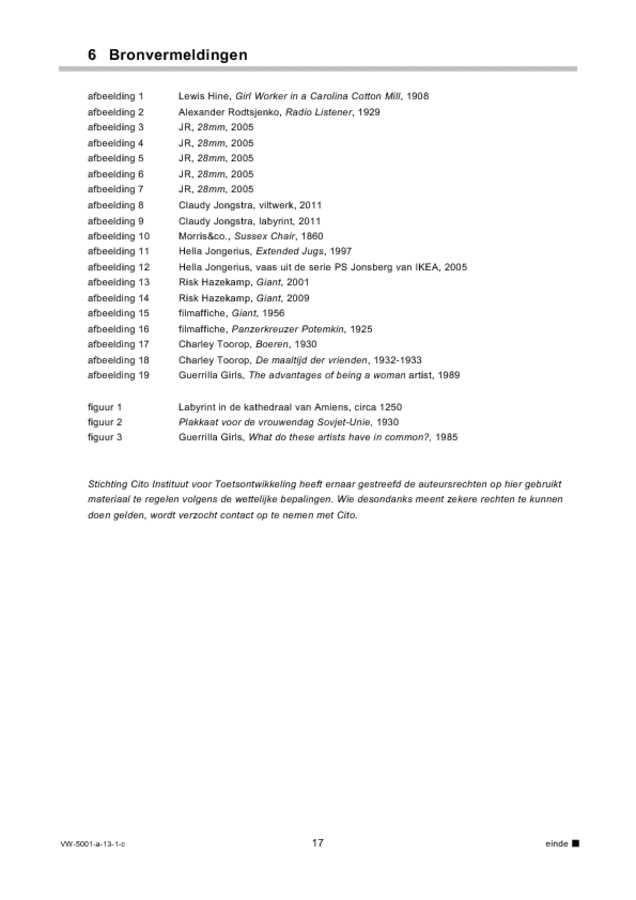 Correctievoorschrift examen VWO tekenen, handenarbeid en textiele werkvormen 2013, tijdvak 1. Pagina 17