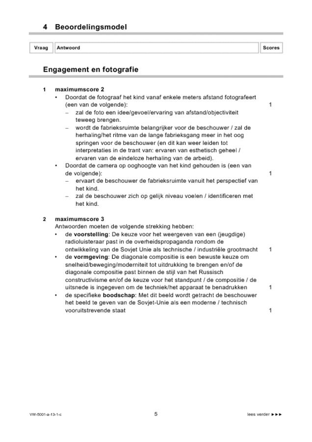 Correctievoorschrift examen VWO tekenen, handenarbeid en textiele werkvormen 2013, tijdvak 1. Pagina 5