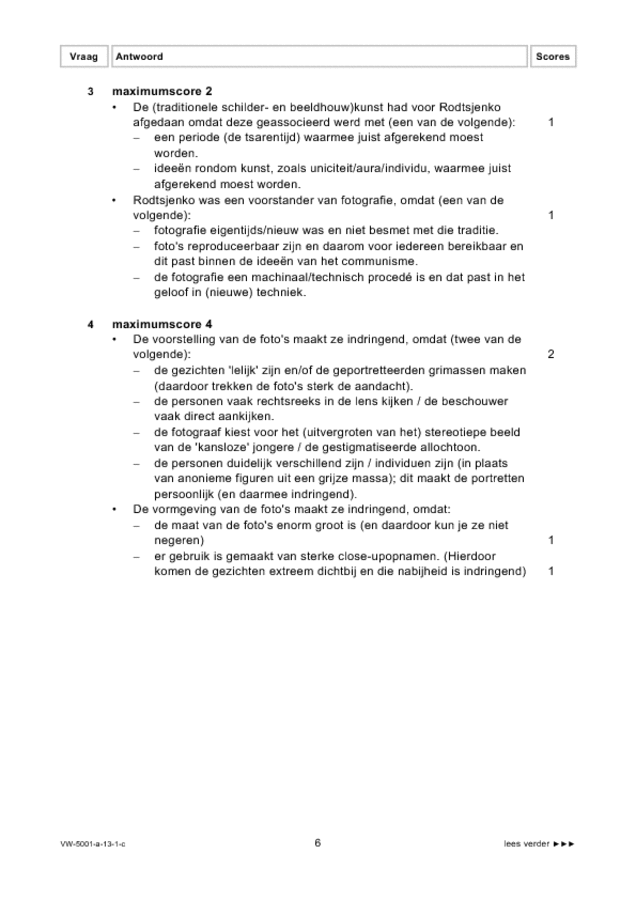 Correctievoorschrift examen VWO tekenen, handenarbeid en textiele werkvormen 2013, tijdvak 1. Pagina 6