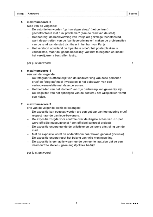 Correctievoorschrift examen VWO tekenen, handenarbeid en textiele werkvormen 2013, tijdvak 1. Pagina 7