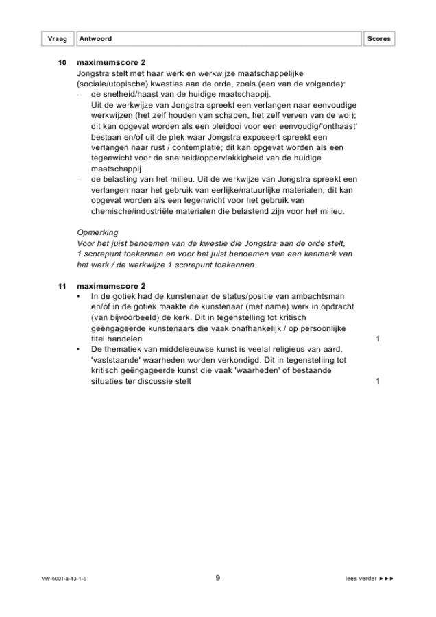 Correctievoorschrift examen VWO tekenen, handenarbeid en textiele werkvormen 2013, tijdvak 1. Pagina 9