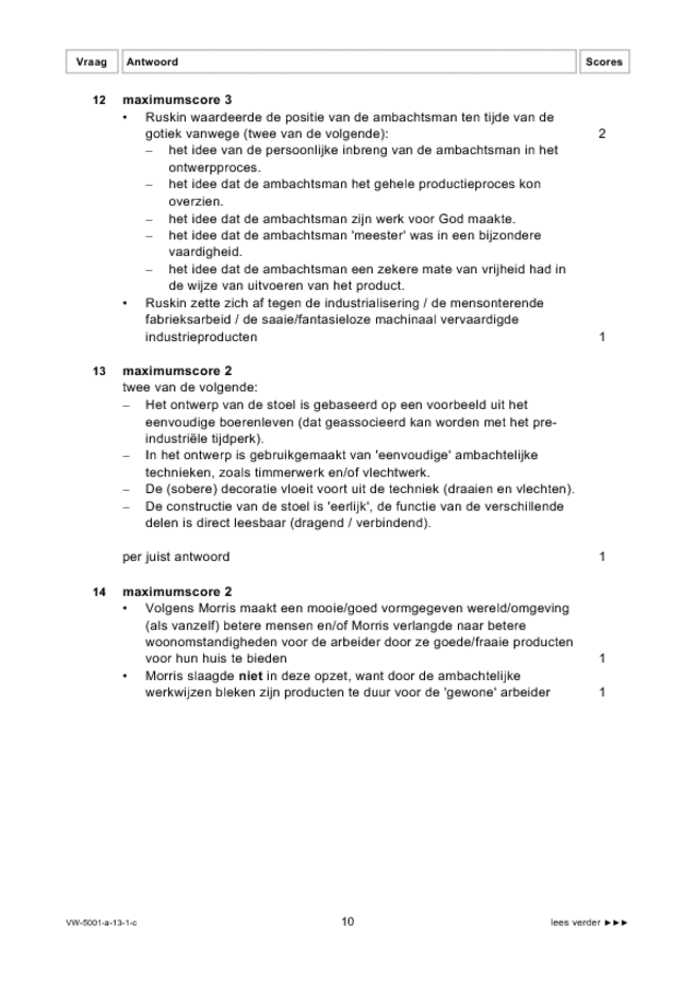 Correctievoorschrift examen VWO tekenen, handenarbeid en textiele werkvormen 2013, tijdvak 1. Pagina 10