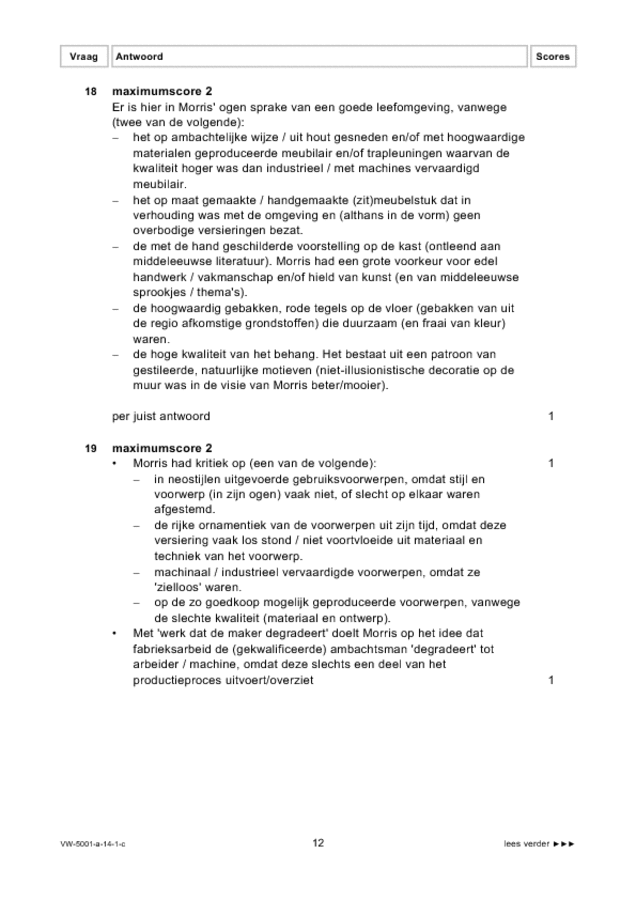 Correctievoorschrift examen VWO tekenen, handenarbeid en textiele werkvormen 2014, tijdvak 1. Pagina 12