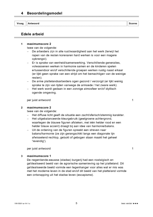 Correctievoorschrift examen VWO tekenen, handenarbeid en textiele werkvormen 2014, tijdvak 1. Pagina 5