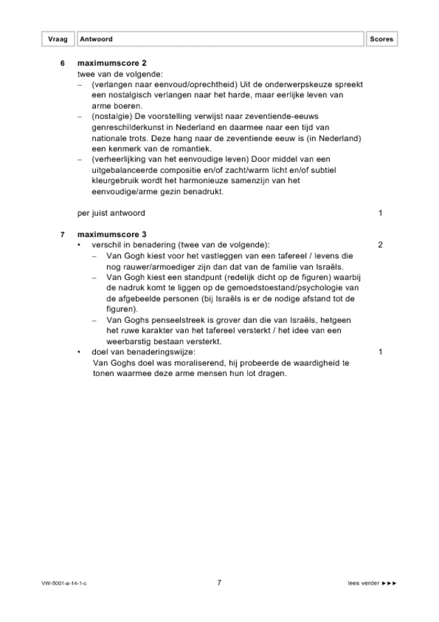 Correctievoorschrift examen VWO tekenen, handenarbeid en textiele werkvormen 2014, tijdvak 1. Pagina 7