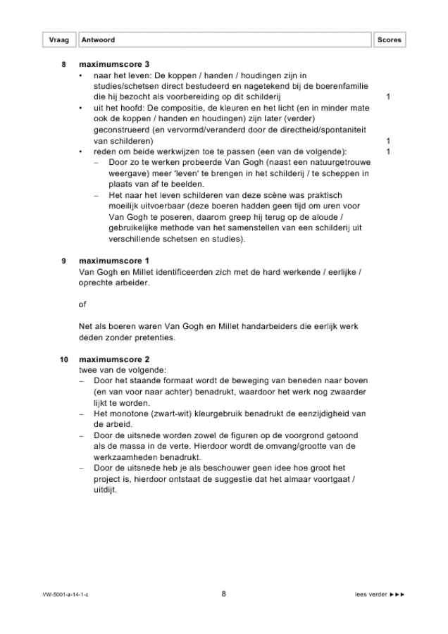 Correctievoorschrift examen VWO tekenen, handenarbeid en textiele werkvormen 2014, tijdvak 1. Pagina 8