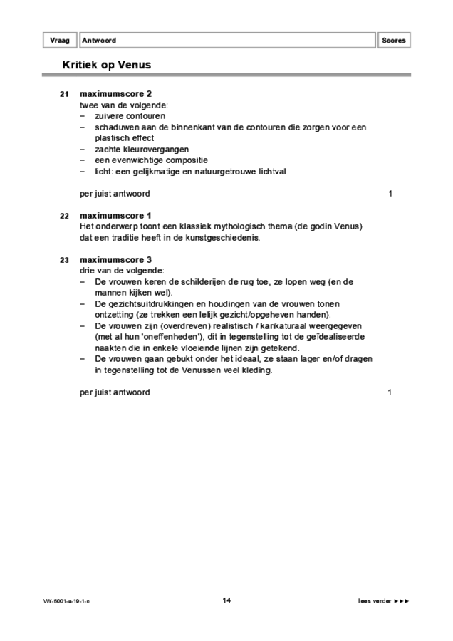 Correctievoorschrift examen VWO tekenen, handenarbeid en textiele werkvormen 2019, tijdvak 1. Pagina 14