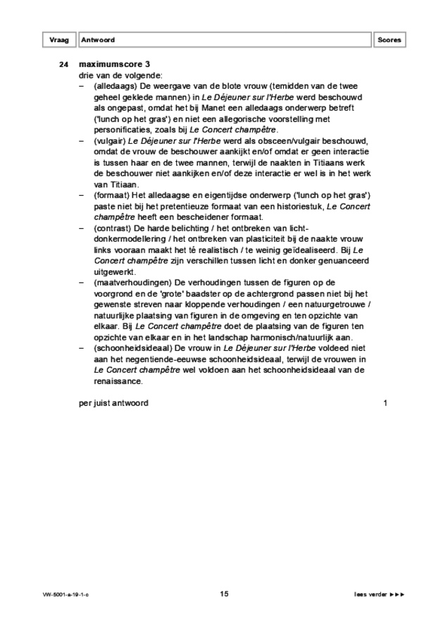 Correctievoorschrift examen VWO tekenen, handenarbeid en textiele werkvormen 2019, tijdvak 1. Pagina 15