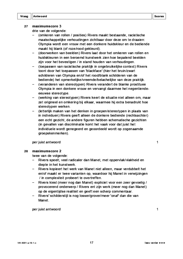 Correctievoorschrift examen VWO tekenen, handenarbeid en textiele werkvormen 2019, tijdvak 1. Pagina 17