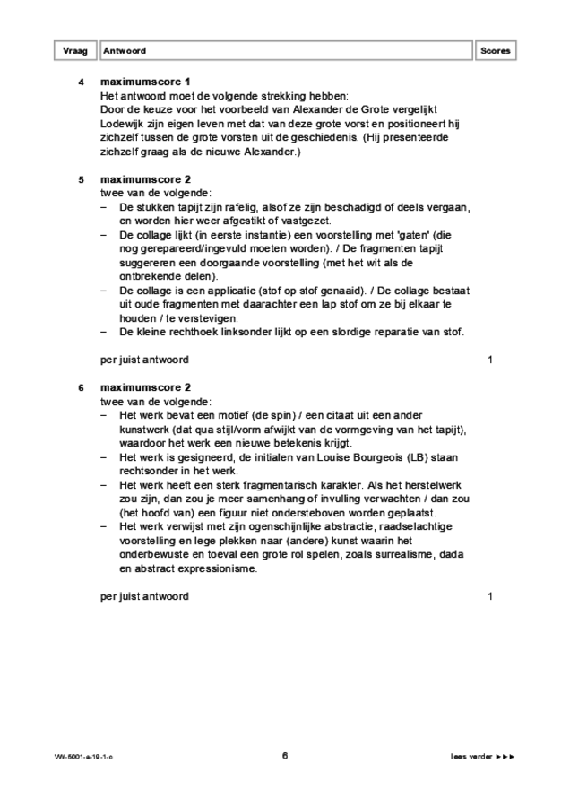 Correctievoorschrift examen VWO tekenen, handenarbeid en textiele werkvormen 2019, tijdvak 1. Pagina 6