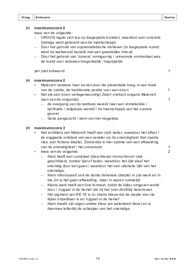 Correctievoorschrift examen VWO tekenen, handenarbeid en textiele werkvormen 2022, tijdvak 1. Pagina 13