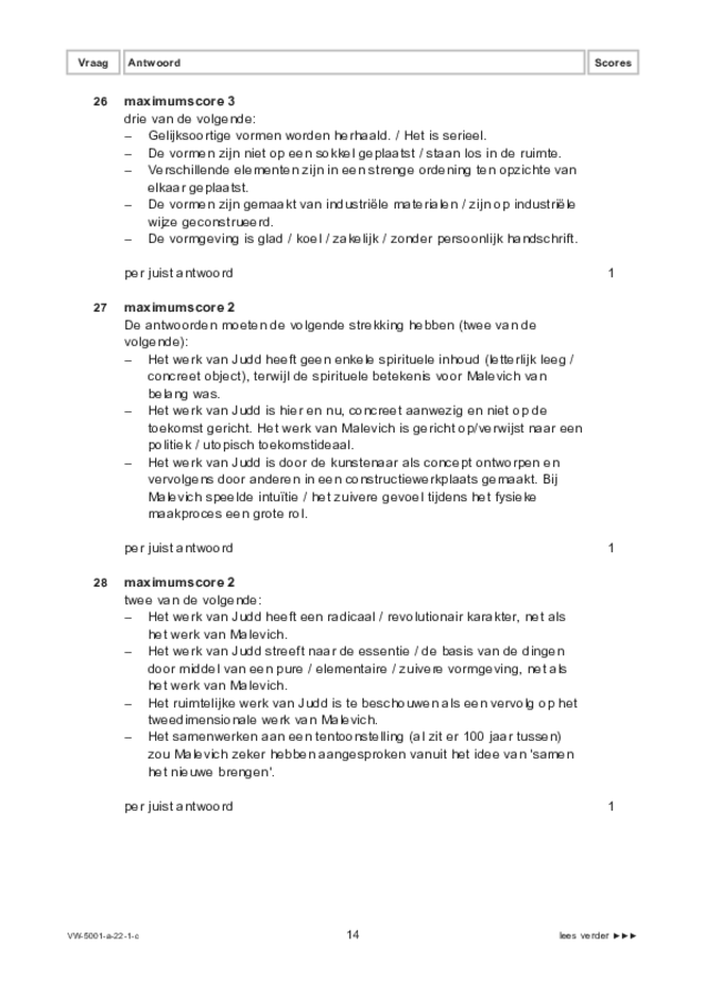 Correctievoorschrift examen VWO tekenen, handenarbeid en textiele werkvormen 2022, tijdvak 1. Pagina 14