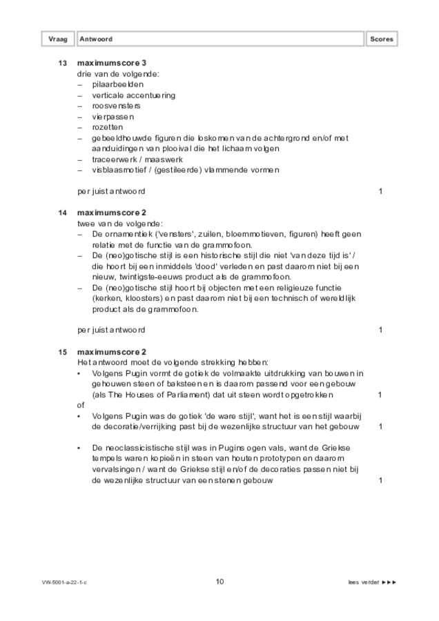 Correctievoorschrift examen VWO tekenen, handenarbeid en textiele werkvormen 2022, tijdvak 1. Pagina 10