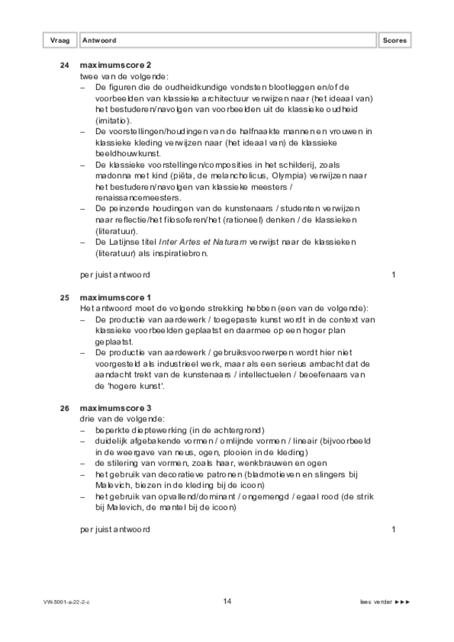 Correctievoorschrift examen VWO tekenen, handenarbeid en textiele werkvormen 2022, tijdvak 2. Pagina 14