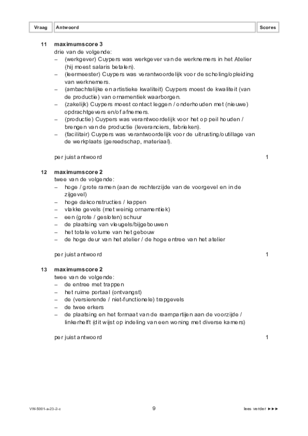 Correctievoorschrift examen VWO tekenen, handenarbeid en textiele werkvormen 2023, tijdvak 2. Pagina 9