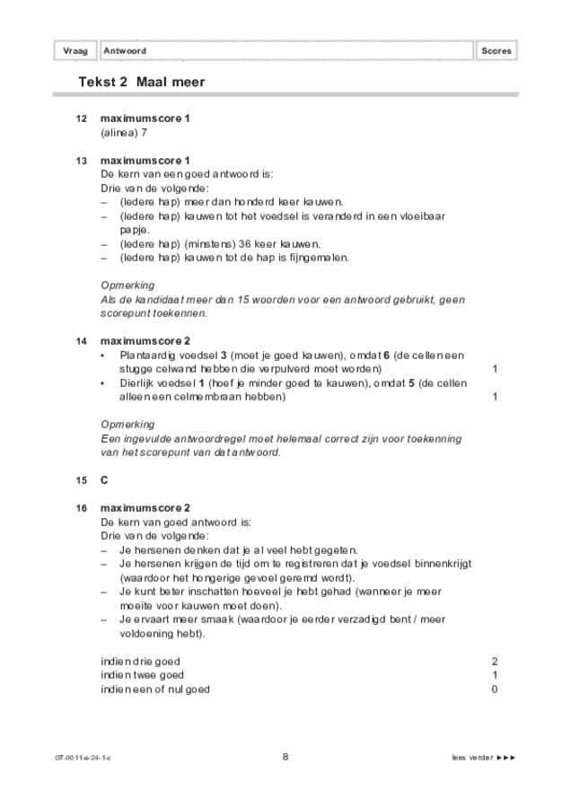 Correctievoorschrift examen VMBO GLTL Nederlands 2024, tijdvak 1. Pagina 8