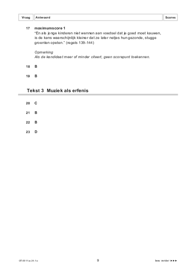 Correctievoorschrift examen VMBO GLTL Nederlands 2024, tijdvak 1. Pagina 9