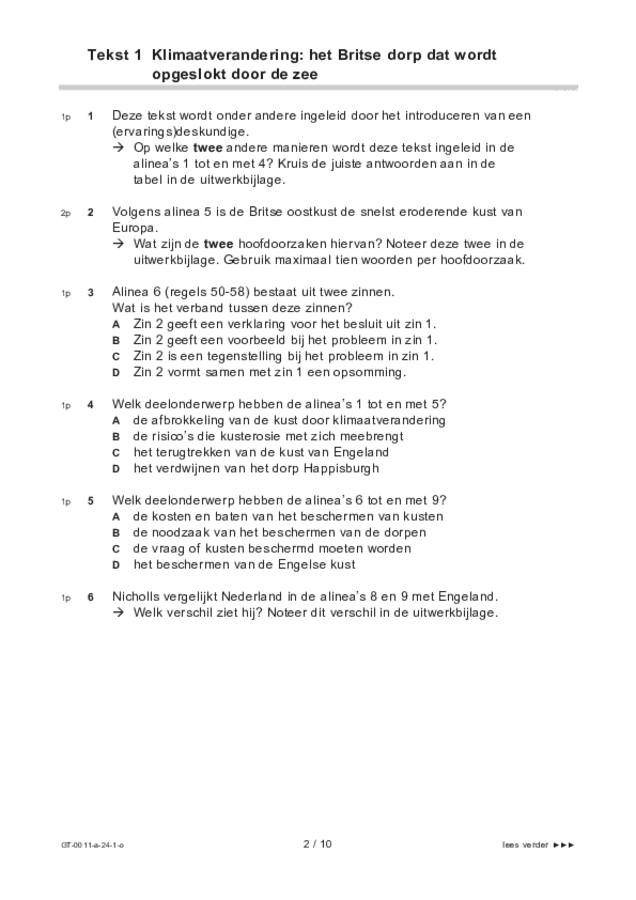 Opgaven examen VMBO GLTL Nederlands 2024, tijdvak 1. Pagina 2