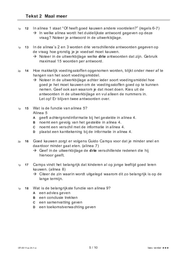 Opgaven examen VMBO GLTL Nederlands 2024, tijdvak 1. Pagina 5