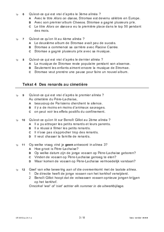 Opgaven examen VMBO GLTL Frans 2024, tijdvak 1. Pagina 3