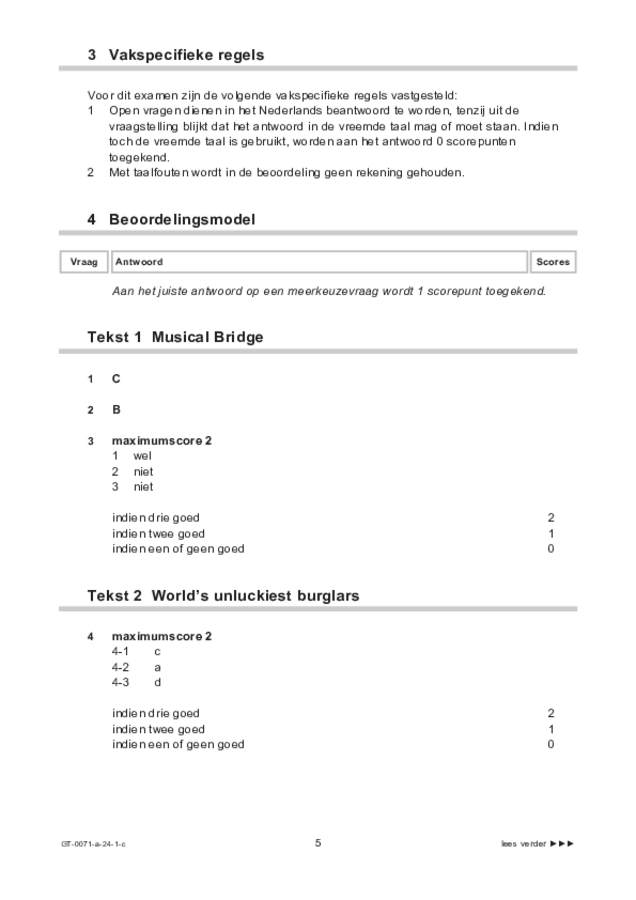 Correctievoorschrift examen VMBO GLTL Engels 2024, tijdvak 1. Pagina 5