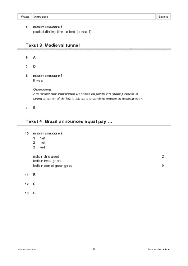Correctievoorschrift examen VMBO GLTL Engels 2024, tijdvak 1. Pagina 6