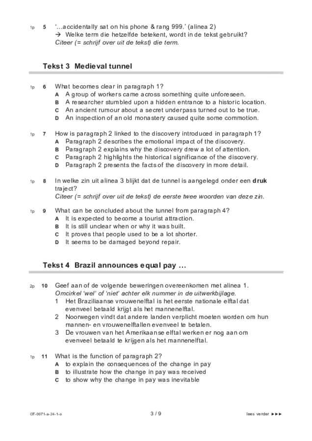 Opgaven examen VMBO GLTL Engels 2024, tijdvak 1. Pagina 3