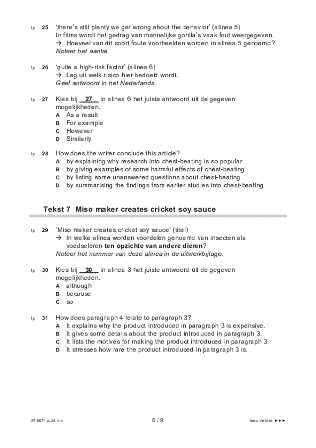 Opgaven examen VMBO GLTL Engels 2024, tijdvak 1. Pagina 6