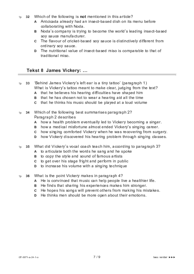 Opgaven examen VMBO GLTL Engels 2024, tijdvak 1. Pagina 7