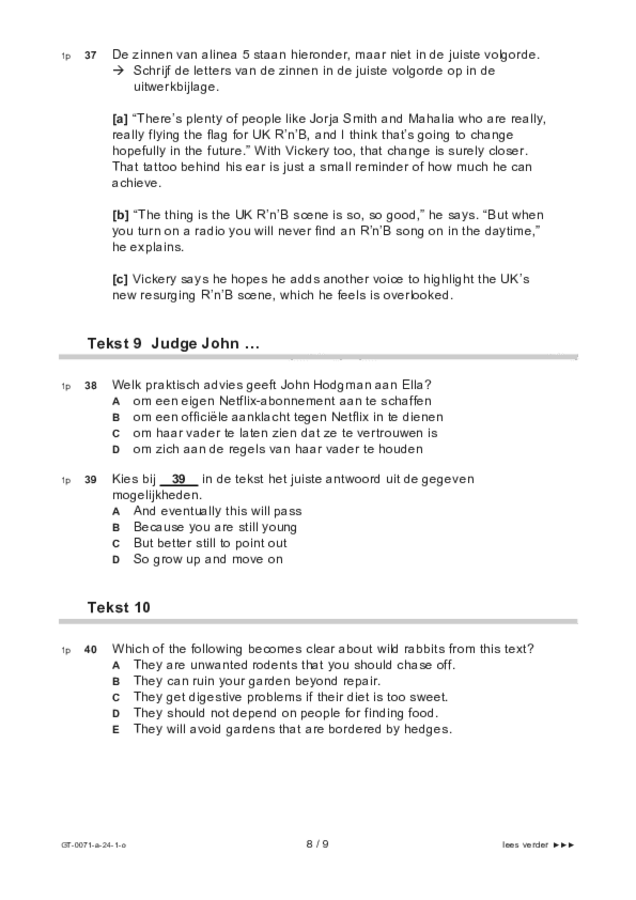 Opgaven examen VMBO GLTL Engels 2024, tijdvak 1. Pagina 8