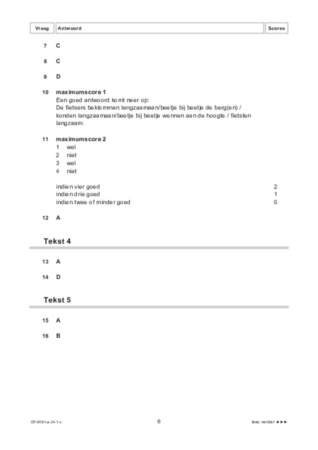 Correctievoorschrift examen VMBO GLTL Spaans 2024, tijdvak 1. Pagina 6