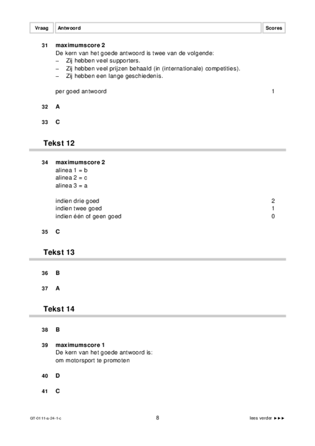 Correctievoorschrift examen VMBO GLTL Arabisch 2024, tijdvak 1. Pagina 8