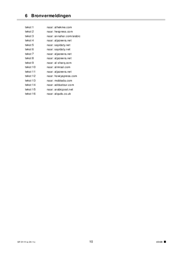 Correctievoorschrift examen VMBO GLTL Arabisch 2024, tijdvak 1. Pagina 10