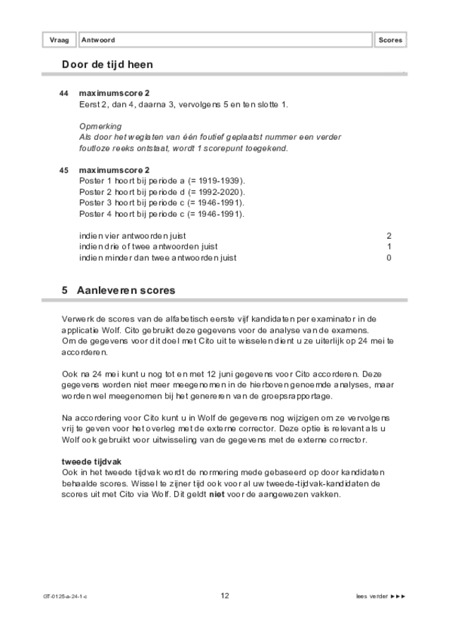 Correctievoorschrift examen VMBO GLTL geschiedenis 2024, tijdvak 1. Pagina 12