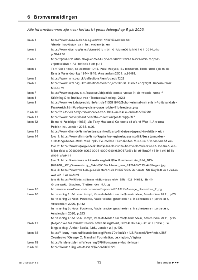 Correctievoorschrift examen VMBO GLTL geschiedenis 2024, tijdvak 1. Pagina 13