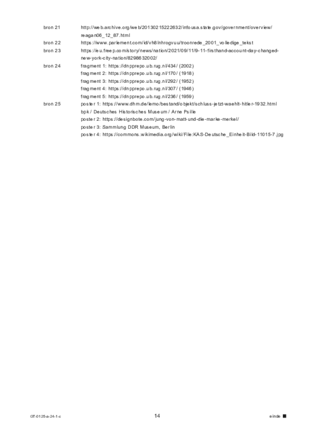 Correctievoorschrift examen VMBO GLTL geschiedenis 2024, tijdvak 1. Pagina 14