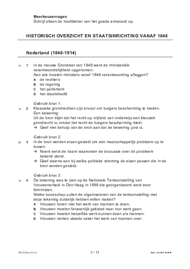 Opgaven examen VMBO GLTL geschiedenis 2024, tijdvak 1. Pagina 2